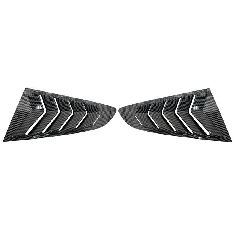 Carbon Fiber Decorative Surround for 15-23 Ford Mustang Rear and Side Window Louvers