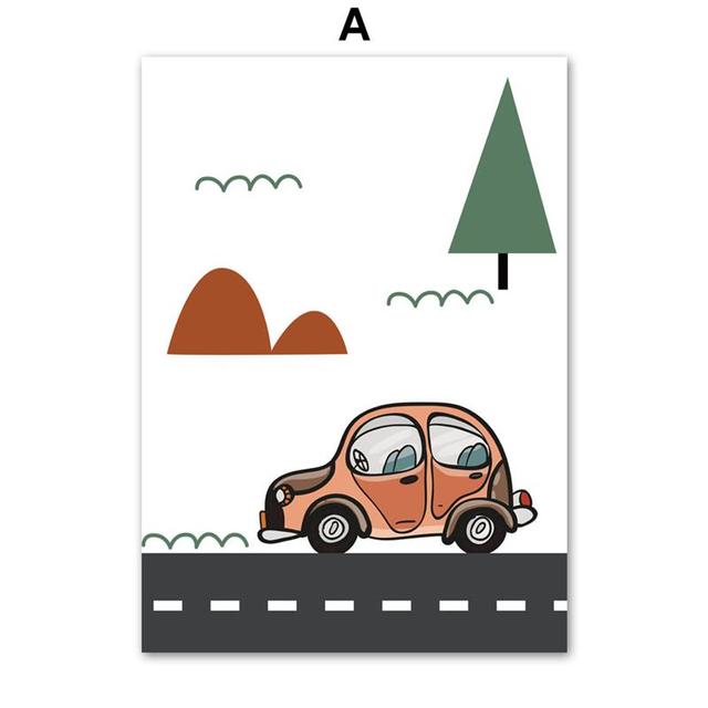 Для автомобилей мультфильм плакаты и принты для гостиной ребенок детская комната украшения смешные принты на холсте вождение для домашнего декора детская комната без рамки
