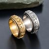 2025 Six Syllables Spinner Ring 360° Rotating  Unisex Band - Stress Relief Sizes 7-12 Gold/Steel/ Men Trendy Gifts