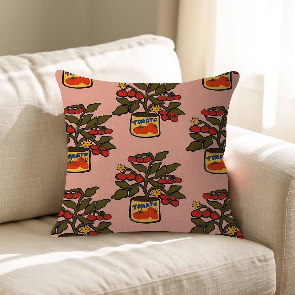 Pink Tomato Tins Retro Pillowcases Home Bedding Decorative Pillow Cover Wedding Super Soft Pillow Case