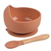 Bamboo Spoon Kitchenware Food Grade Silicone Children Dishes Silicone Dinnerware Toddler Bowl