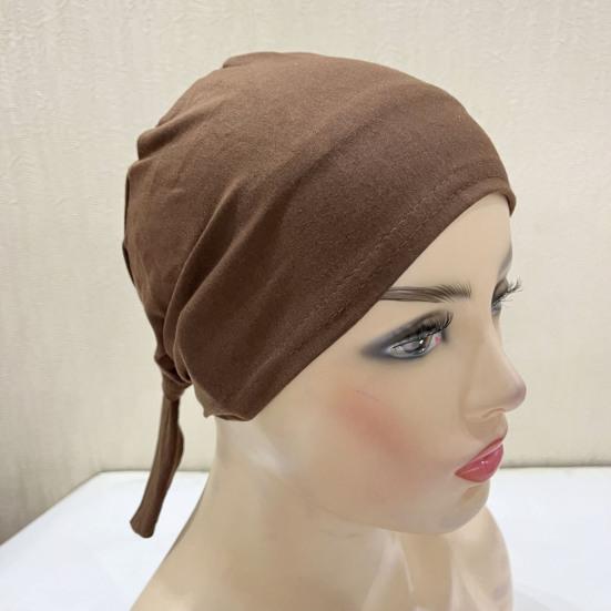 Ethnic Style Top Hat Solid Color Knotted Design Breathable Lightweight Headscarf Hat Outdoor Activities Headwear