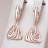 Уникальные геометрические серьги-капли цвета розового золота для женщин, блестящие аксессуары с натуральным цирконом, повседневные изящные украшения в подарок