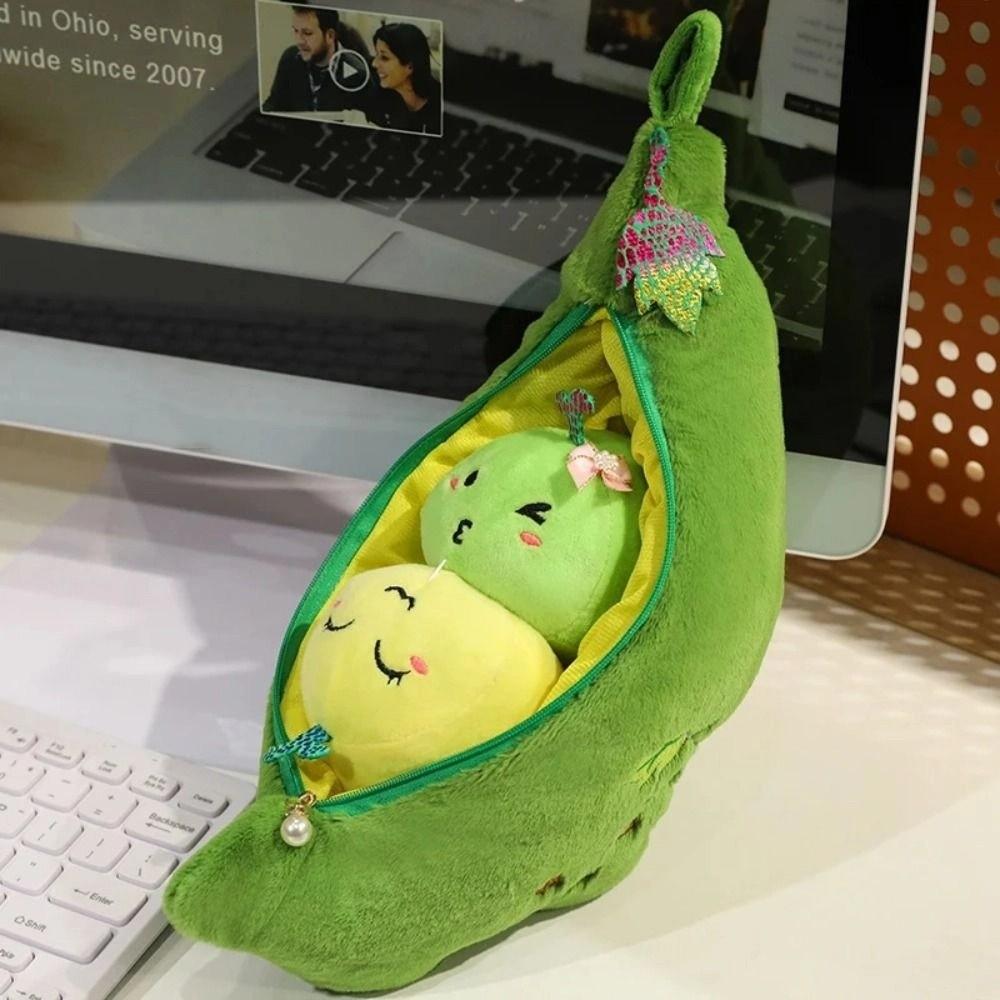 Caterpillar Simulation Pea Pod Plush Doll Lifelike Plants Kidney Bean Plush Toy Couple gift