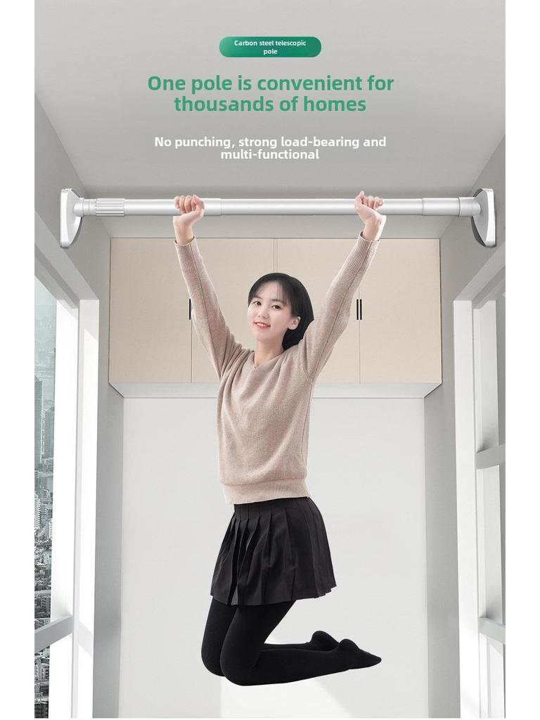 Телескопическая штанга без сверления: Простая в установке сушилка для белья и карниз для штор в спальню, вешалка, душевая и дверная штора, поддержка для гардероба