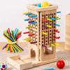 1 Набор Деревянная Башня из Палочек Игра в Кости с Аксессуарами Мелкая Моторика Красочные Палочки Счет Математика Обучающая Настольная Игра Малыши Мальчики Девочки Подарок