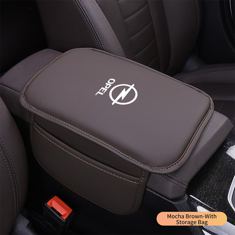 Leather Car Armrest Box Mats Auto Center Console Cover For Opel Corsa D Astra G H J K F Mokka C Zafira B Antara Corsa Accessorie FB3