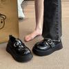 Британский стиль платформа jk униформа маленькие кожаные туфли женские 2025 новая весна и осень универсальные лоферы популярные туфли с большим носком