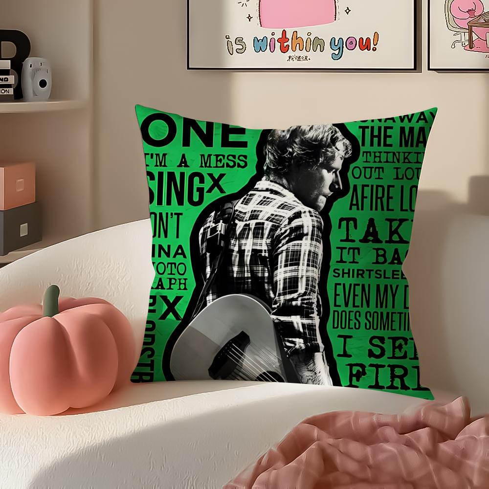 Melodic Pop British Singer EEd Sheeran Cushion Cover Pillowcase Short Plush Invisible zipper Room Sofa Cushion Cover