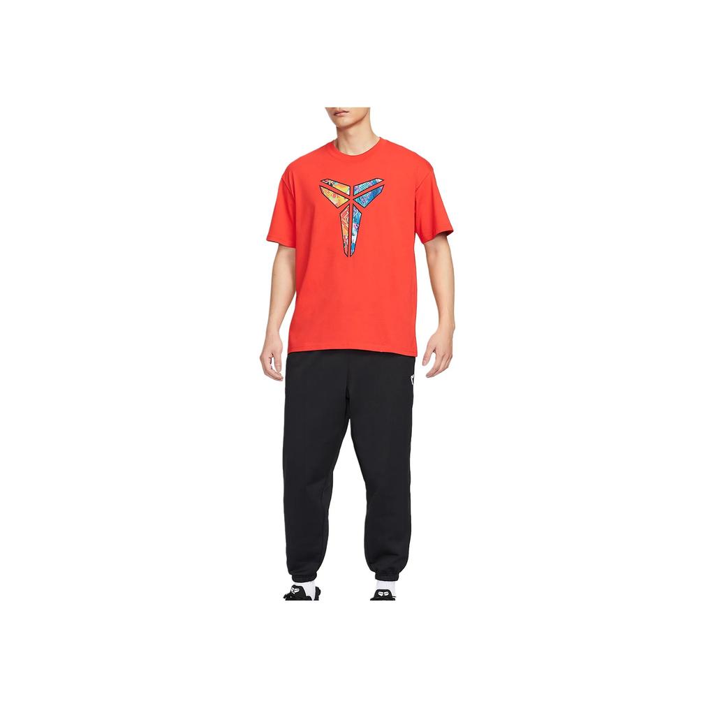 Nike Max90 SS25 Кобе Свободная Простая Удобная Футболка с Коротким Рукавом Мужские Топы Challenge-Red HJ3423600