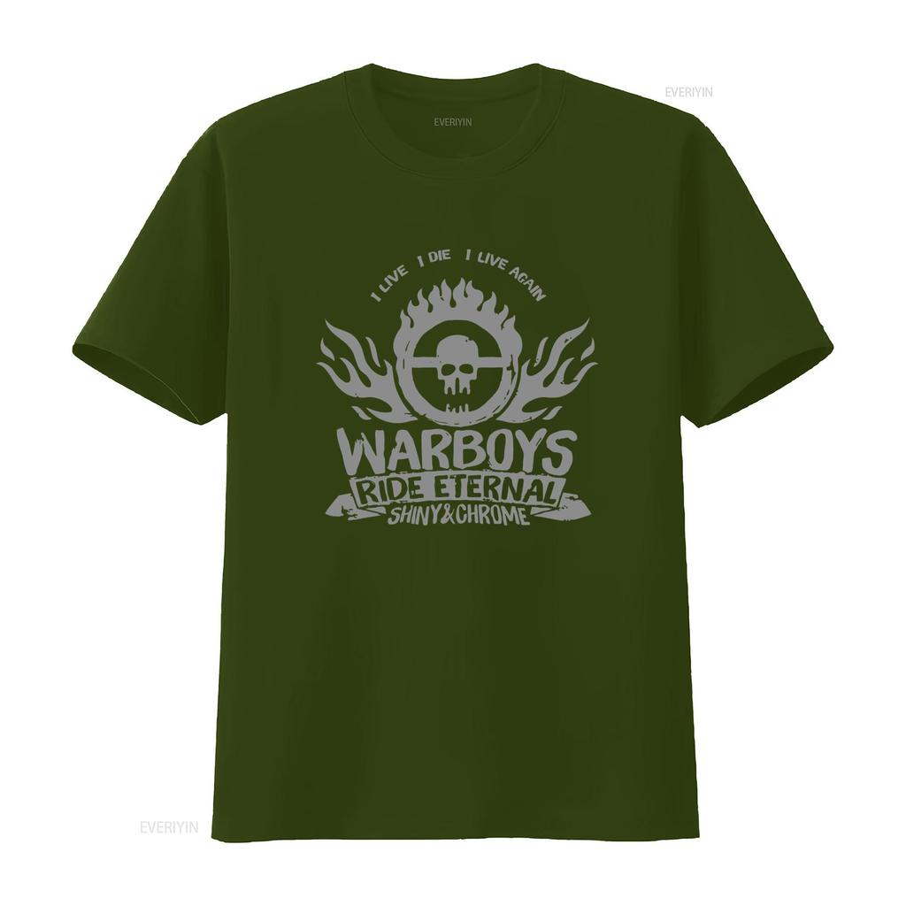 Футболка Warboys I Live Die Again Ride Eternal Дизайн Череп с Пламенем из Блестящего Хрома Американский Стиль винтажная Стиранная