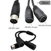 8 Pin DIN Splitter Cable 1 Male to 2 Female Y Adapter Cable for Sound and Video