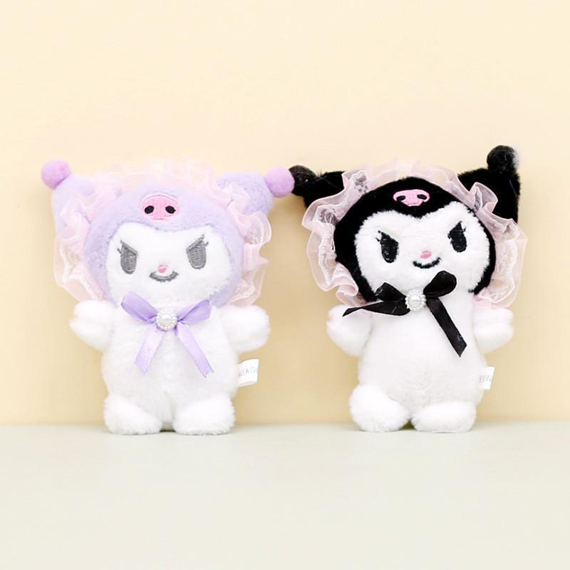 Милый брелок-плюшевая игрушка Sanrio Kuromi, очаровательная коротковорсовая мягкая кукла 12 см