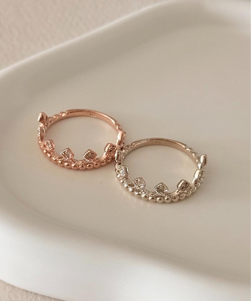 Judien 14K 18K Tiar Crown Cubic Ring