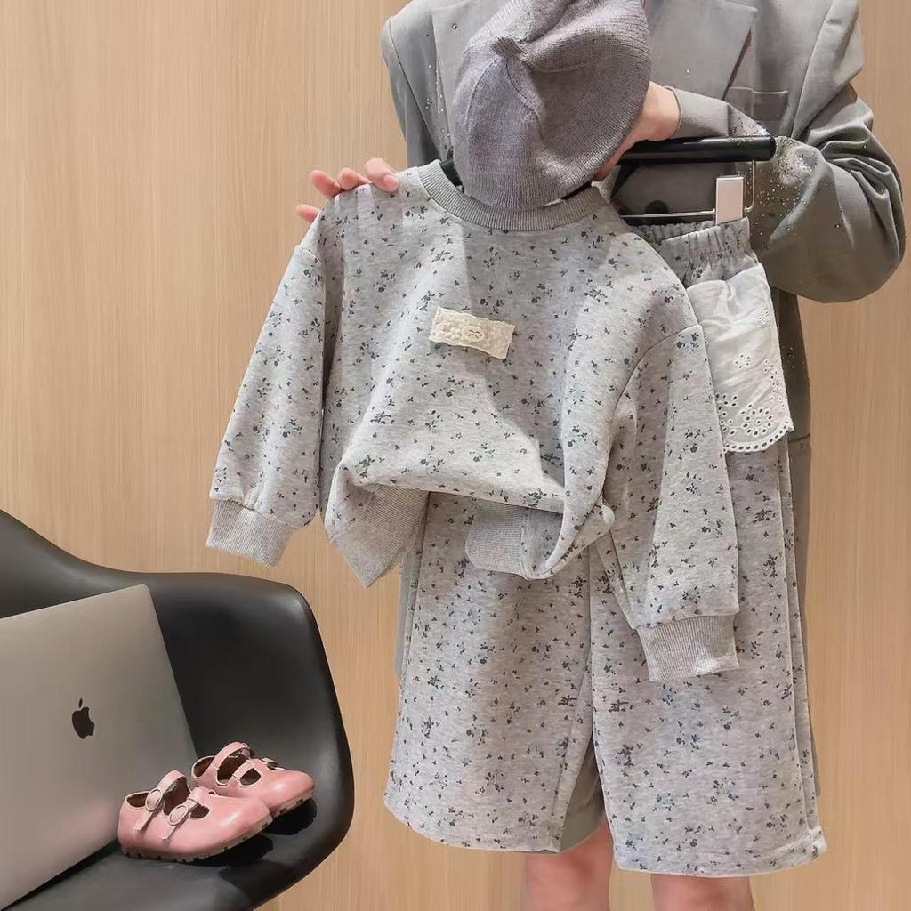Комплект из двух предметов: осенняя толстовка и брюки для девочек в корейском стиле