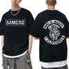 Футболка с принтом «Сыны анархии» SAMCRO для мужчин и женщин, трендовая хип-хоп-рок-футболка большого размера с коротким рукавом, летние хлопковые футболки, одежда, топы