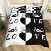 Cat Side and My Side Black White Cat Modern Romantic Theme Comfortable Duvet Quilt Cover Pillowcase Bedding Set Children Bedroom