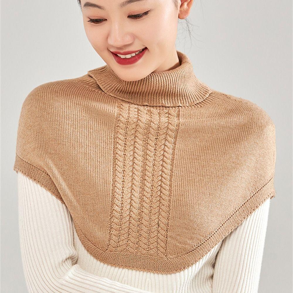 Soft Knitted Ring Scarf Winter Warm Cover Head Neck Fashion Fake Collar  for Women Girls