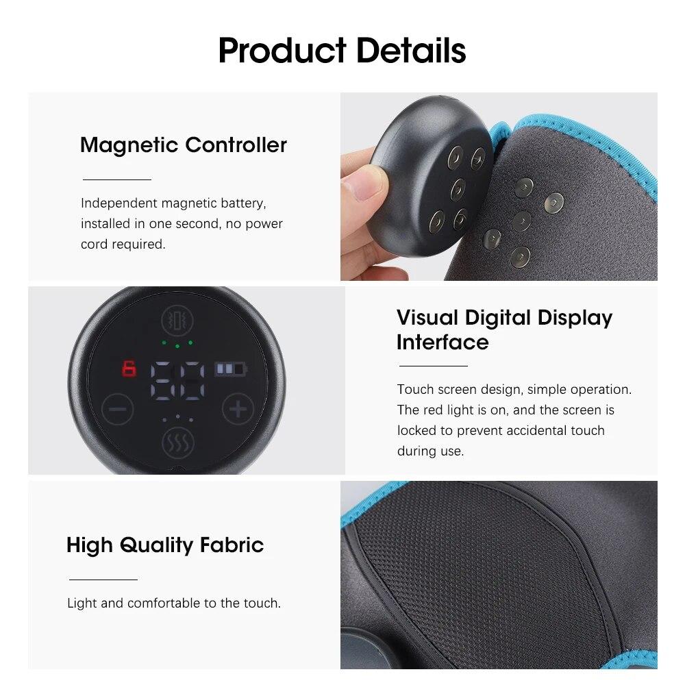 Electric Knee Massager Belt Heating Pad Vibration Shoulder Massager Arthritis Physiotherapy Massage Knee Pad Pain Relief