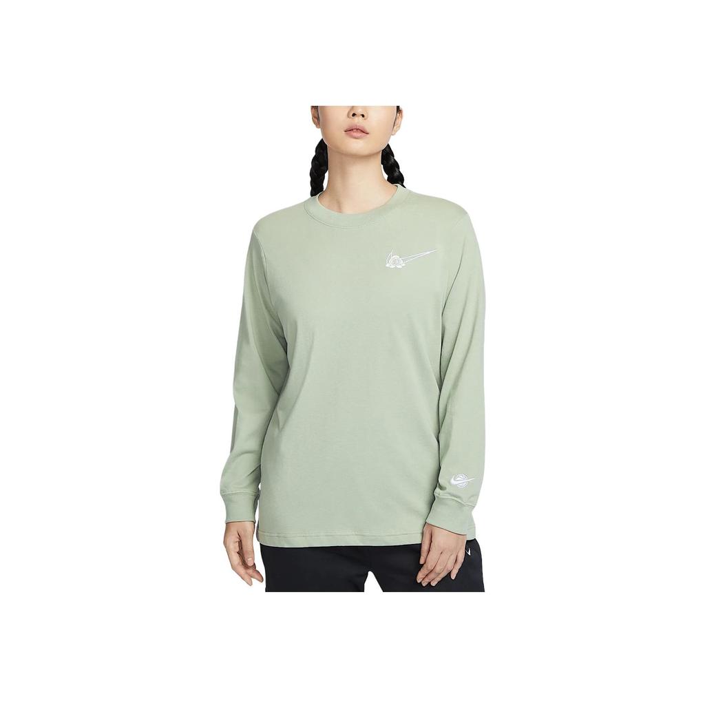 Nike 1972 Crew Neck Letter Print Long Sleeve T-Shirt Women Tops Horizon-Green HF3260-370