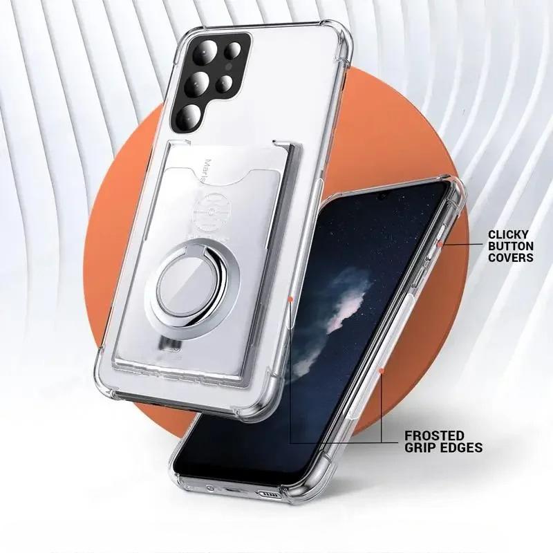 Прозрачный Мягкий Чехол Для Телефона Samsung S26 Ultra G С Магнитным Кольцом Держателем Слотом Для Карт Чехол Для Телефона Galaxy S2 Edge S26 Plus
