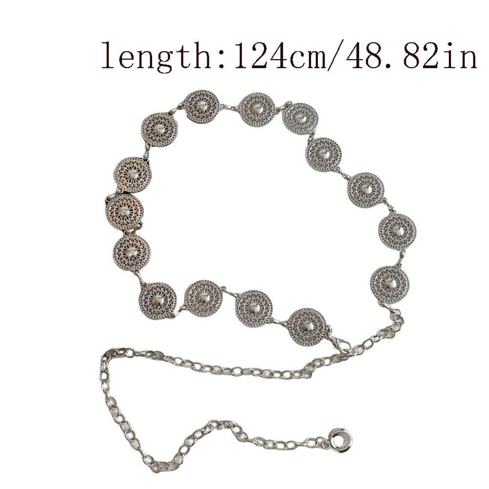 Belly Chain Metal Circular Ring Waist Chain Elegant Ethnic Belt Chain Dress Decoration