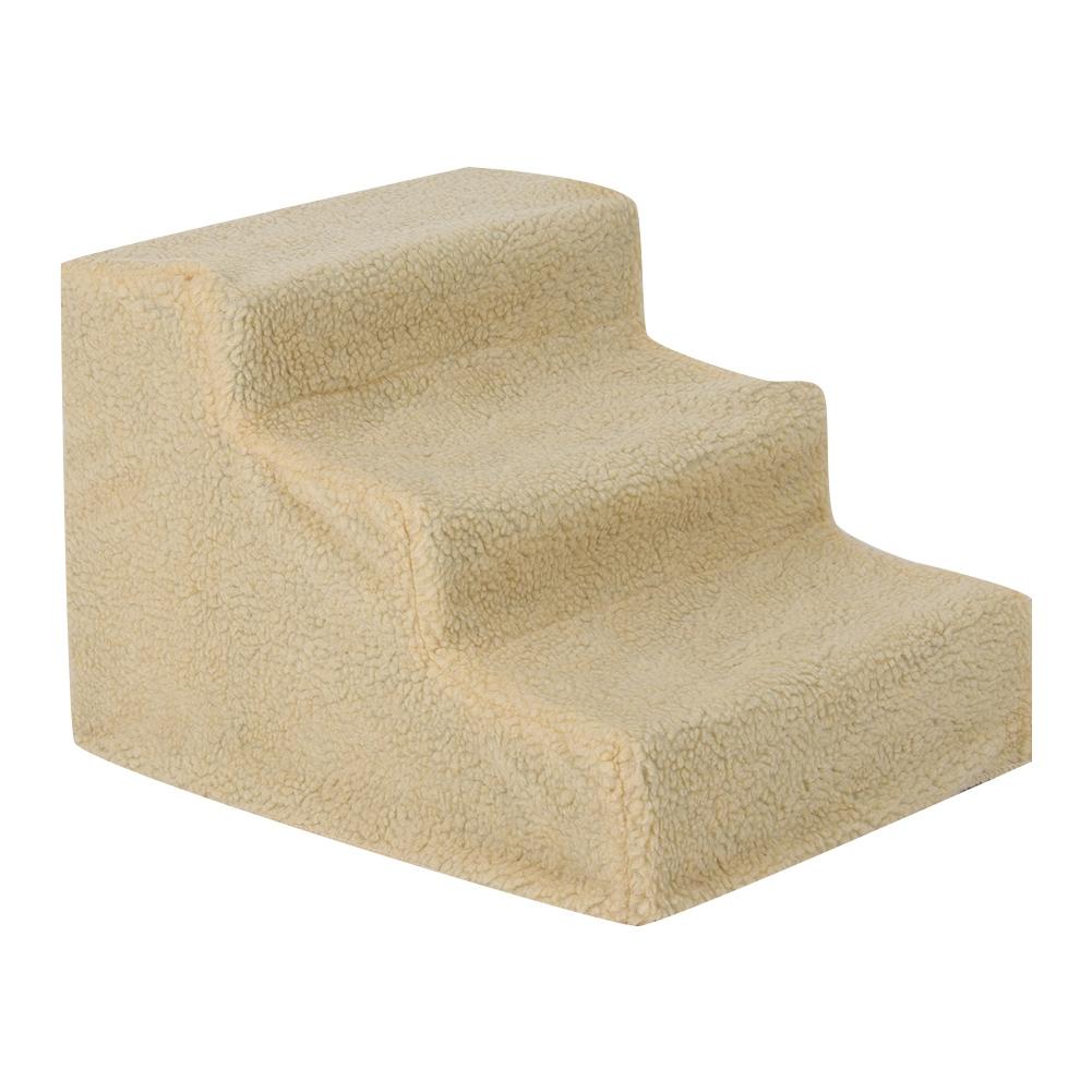 3 ступени для домашних питомцев, собак, кошек, лестница-рампа с removable чехлом для высокой кровати(бежевый)