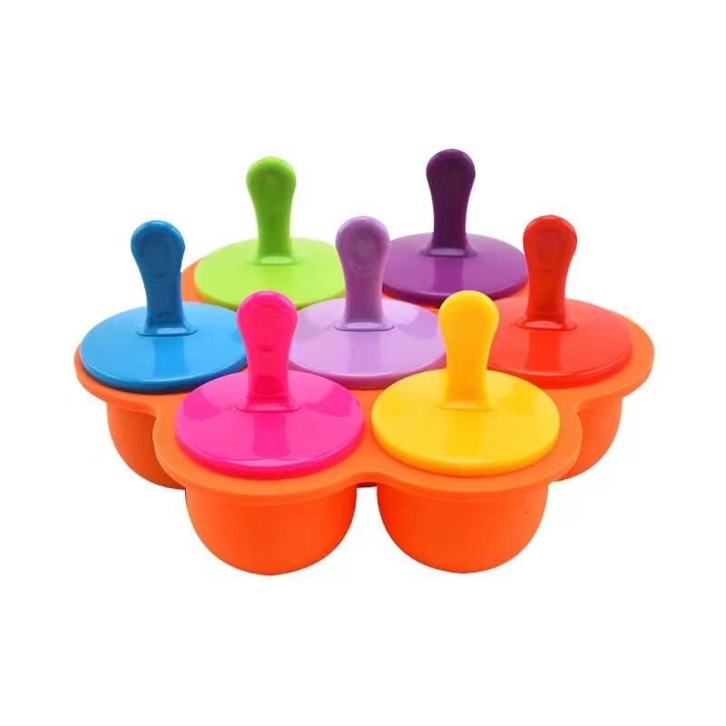 7-Cavity Silicone Ice Pop Mold with Lid