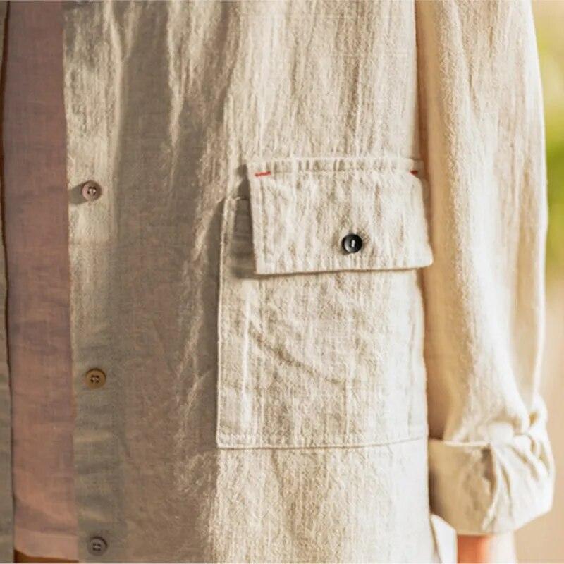 Johnature Женские винтажные рубашки, топы с длинным рукавом, весенние блузки на пуговицах, лоскутные карманы, однотонные рубашки