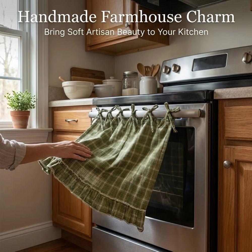 Handmade Oven Skirt Heat-Resistant Oven Cover Oven Door Curtain Farmhouse Kitchen