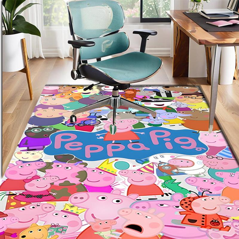Peppa Pig Pattern Rug, Indoor/Outdoor Mat, for Picnic, Gameroom, Bedroom, Office, Living Room, Home Decor Carpet, Birthday Gift