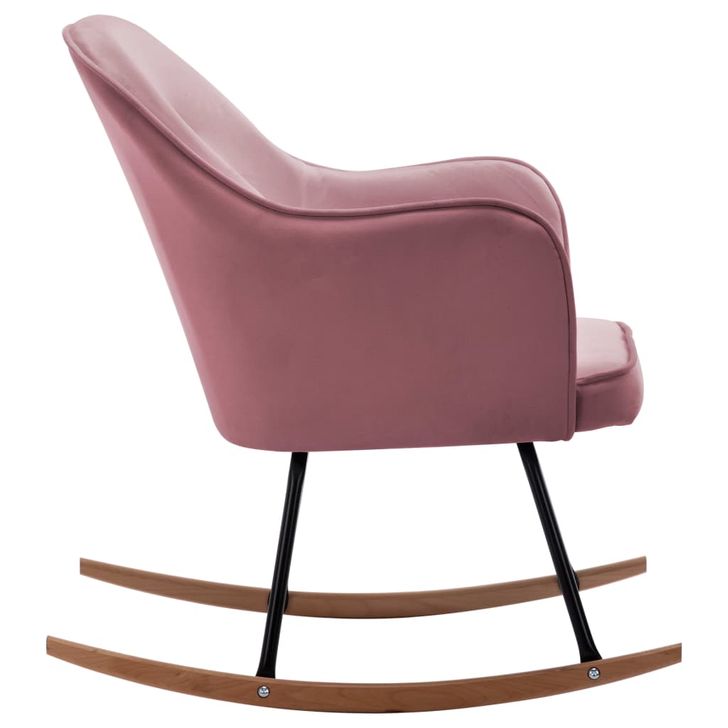 Rocking Chair Pink Velvet
