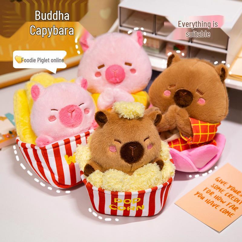 Плюшевая подушка Капибара для медитации Лотос - Милая буддийская игрушка в подарок для офисных работников