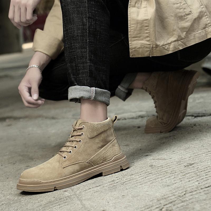 Мужские ботинки, зимняя кожаная обувь с высоким берцем, модная хлопковая обувь, модные ботильоны, деловая повседневная уличная обувь, мужские кроссовки, новые