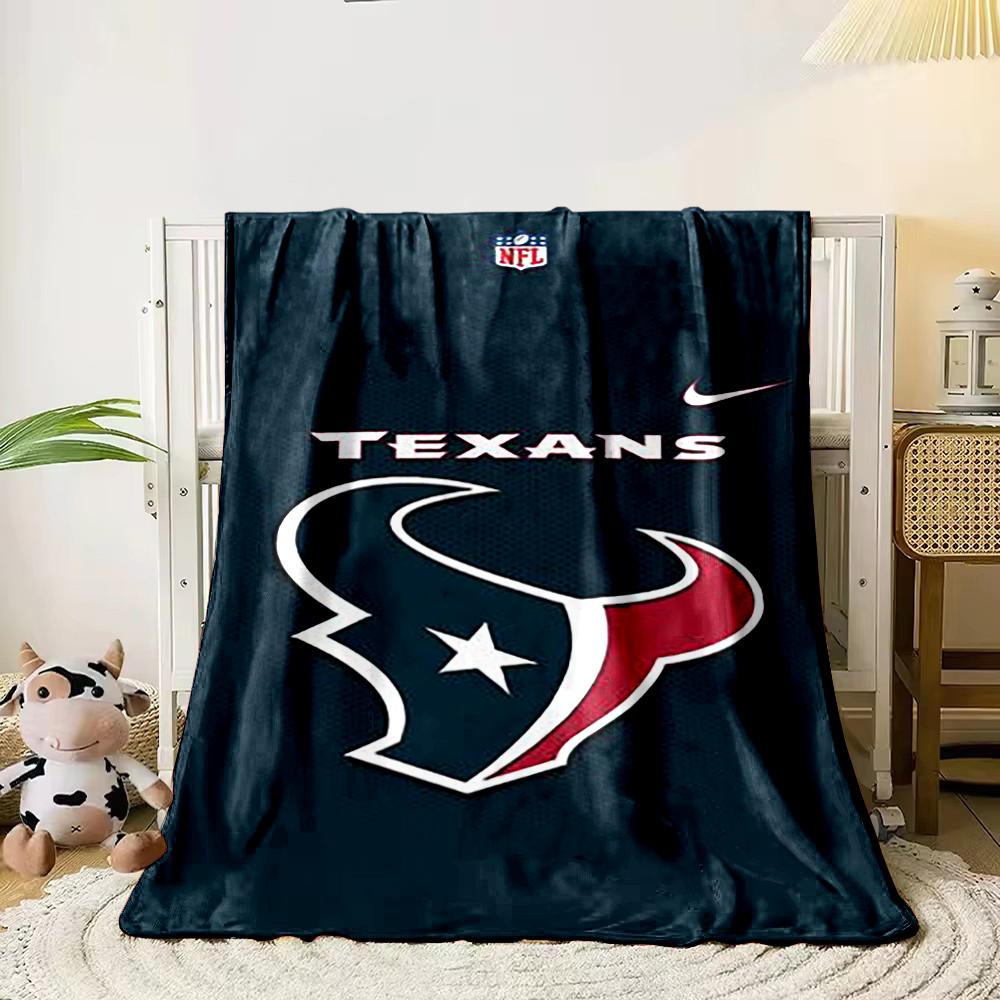 Houston Texans Logo Design Blanket Flannel blanket for bedroom, living room, sofa, and nap sofas.