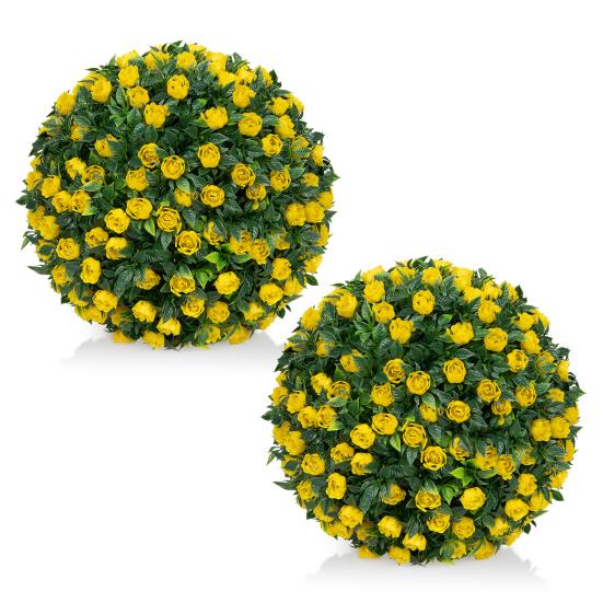 1/2Pcs 20/25CM Artificial Boxwood Topiary Ball UV Resistant Weather-proof Hanging Faux Flower Greenery