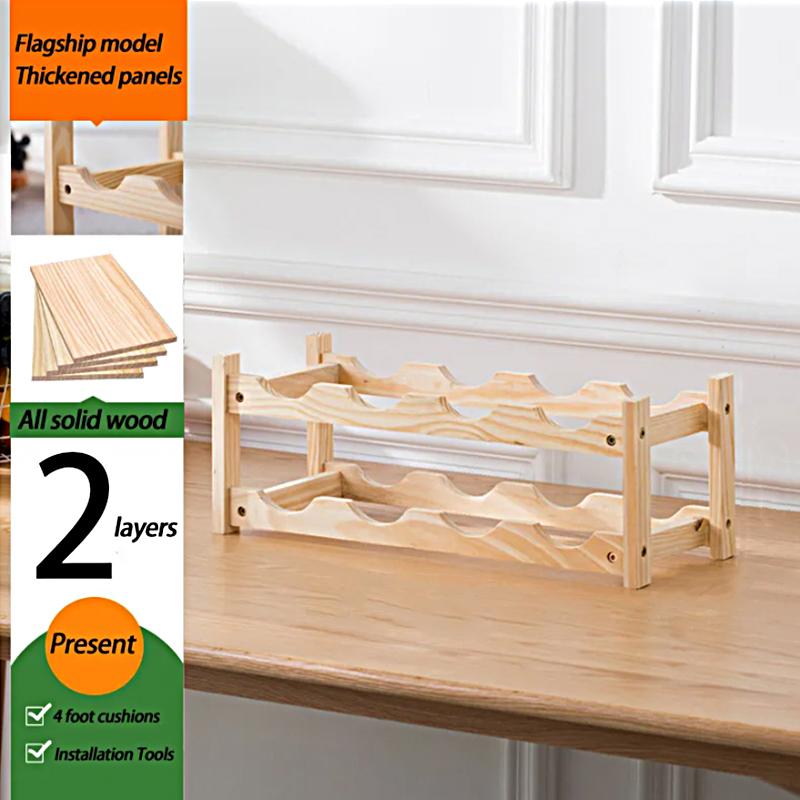 2/3 яруса винная стойка собранная полка для бутылок многоцелевая деревянная для шкафа столешницы барные аксессуары демонстрационная стойка