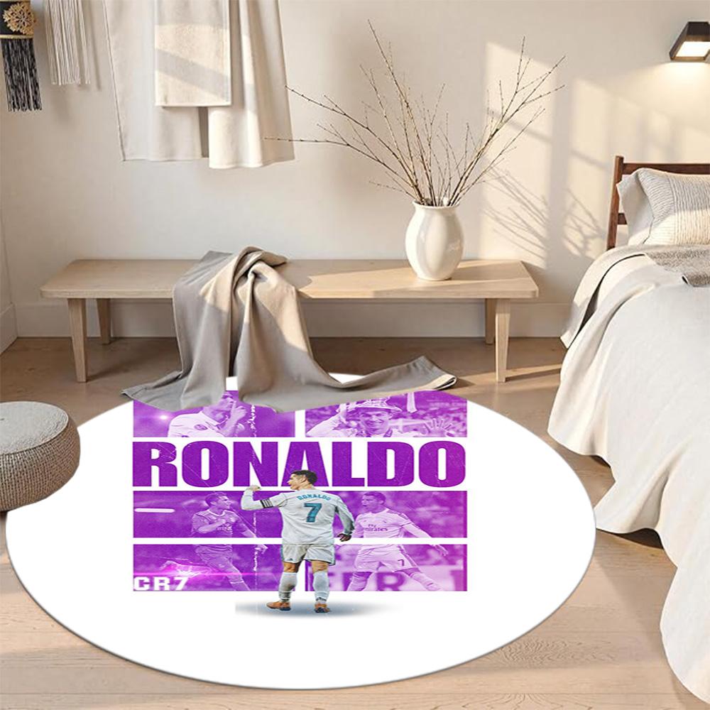 Cristiano Ronaldo Round Carpet Suitable for Kitchen Dining Room Game Room Balcony Anti-slip Round Rug Office home decor