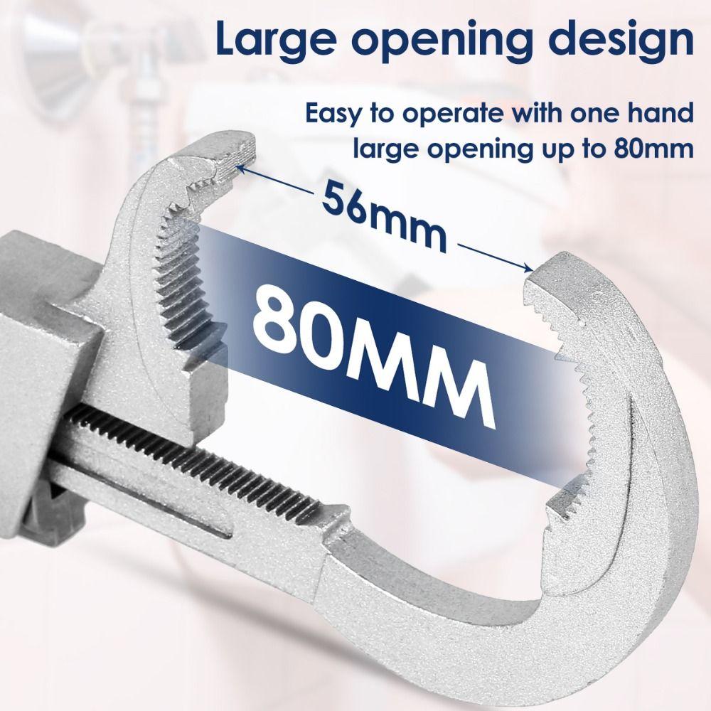 80mm Large Opening Adjustable Faucet Wrench Sink Plumbers Wrench Bathroom Plumbing Faucet
