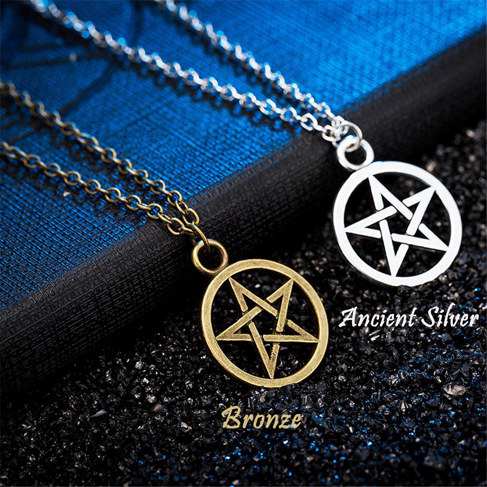 Ювелирные изделия Религиозная мода Винтаж Знак Сатаны Ретро Ожерелье Подвеска Пентаграмма