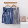 With Pocket Shower Towel Solid Color Short Towel Skirt Bathrobe Men Wearable Bath Towel  Shower