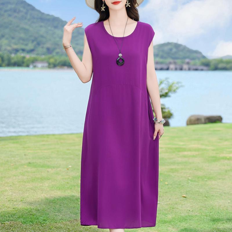 Повседневные женские платья летняя винтажная одежда больших размеров без рукавов свободное длинное платье