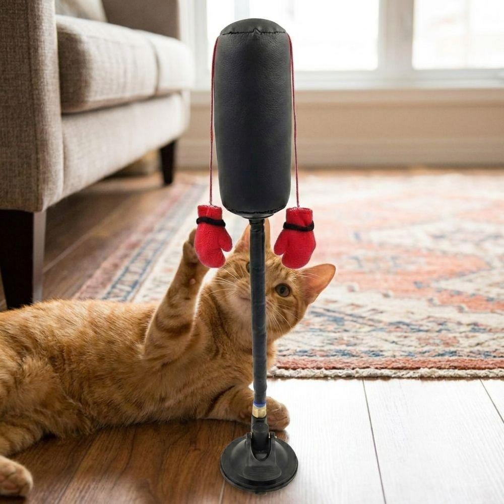 Suction Cup Cat Boxing Toy Self-standing Cat Boxing Game Pet Punching Bag Toy Kitten Teasing