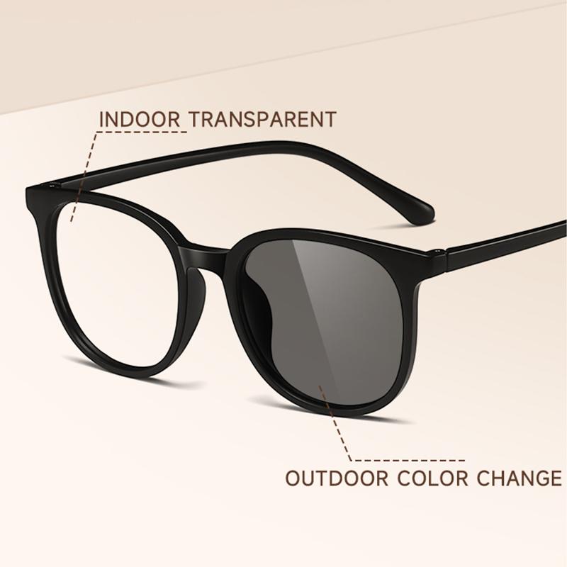 Vintage Square Photochromic Sunglasses for Men Women UV400 Retro Oversized Sun Glasses Fashion Accessories