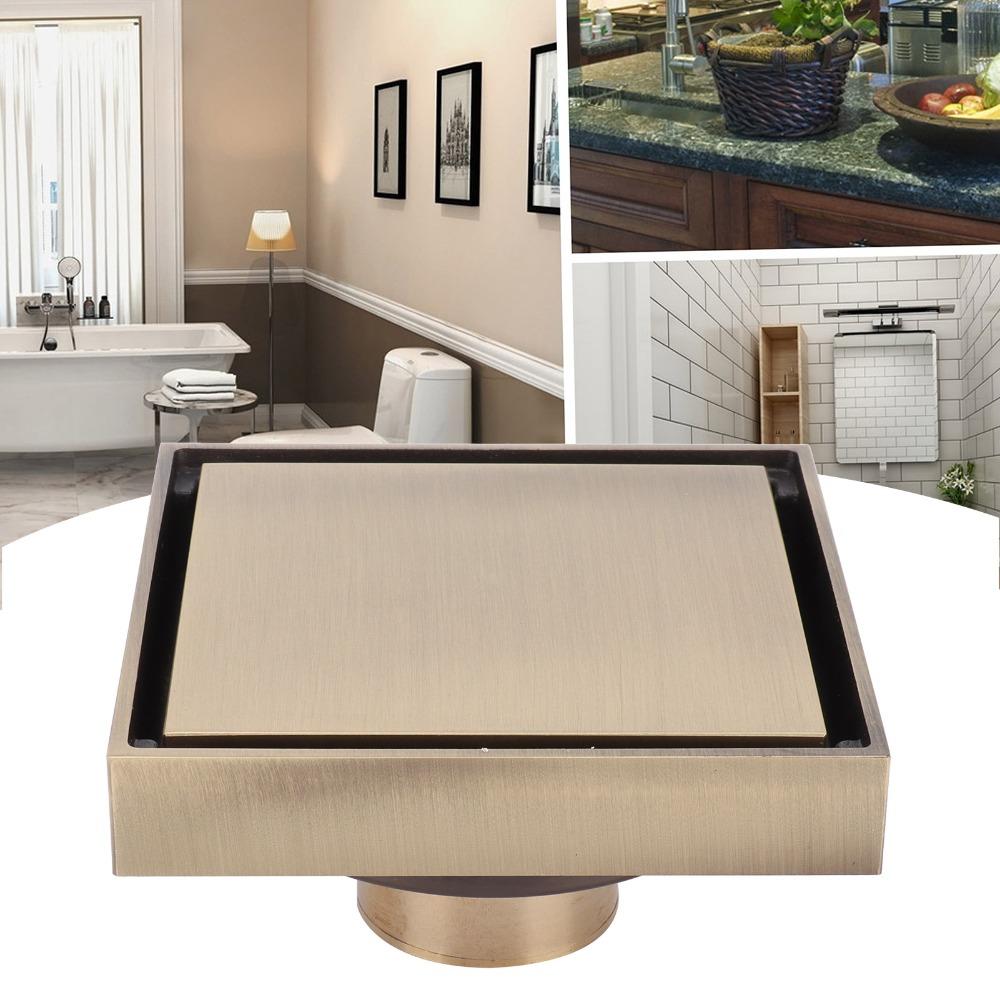 10x10cm/3.9x3.9in Shower Floor Drain Brass Material Floor Drain Strainer  Hotel Use