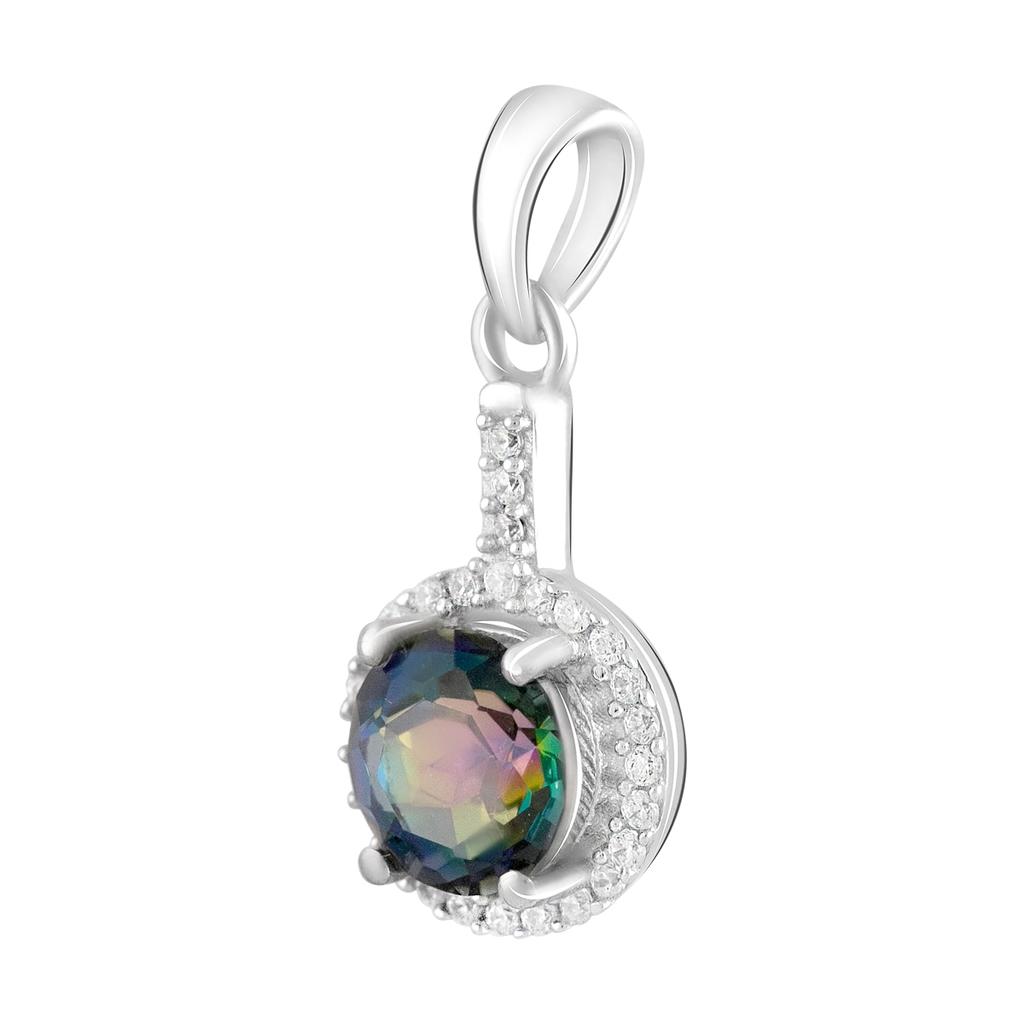 Серебряная подвеска с мистик топазом 2.18ct (2124382)