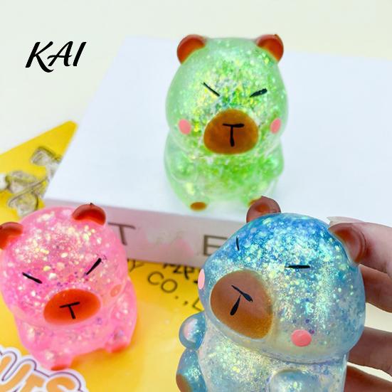 Calming Sensory Toy Glitter Cartoon Animal Fidget for Adults Kids Cute Pig Duck Anxiety Relief Squeeze Turtle Stress Easter Basket Stuffer Holiday