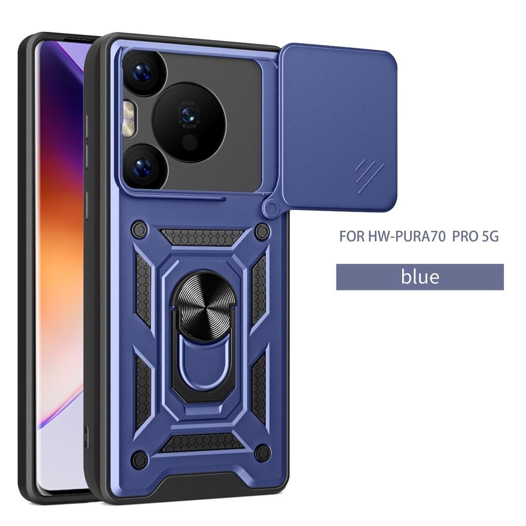 Чехол для Huawei Pura 80 Чехол для телефона Huawei Pura 80 Pro + Pura 80 Ultra Магнитное кольцо-держатель Бронированная задняя крышка со шторкой для защиты камеры