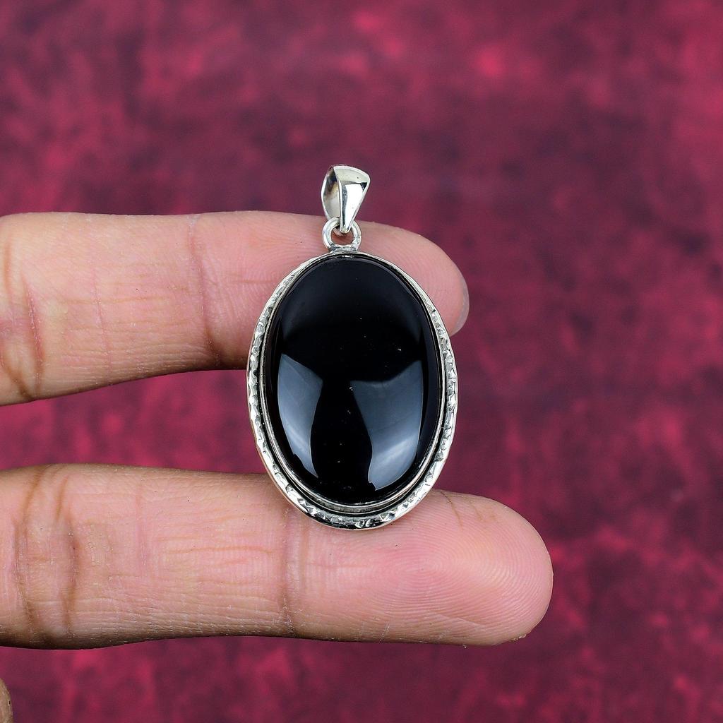 Ювелирные изделия из черного оникса, кулон из стерлингового серебра 925 пробы, ювелирные изделия ручной работы с драгоценными камнями, подарки для жены, абсолютно новый кулон
