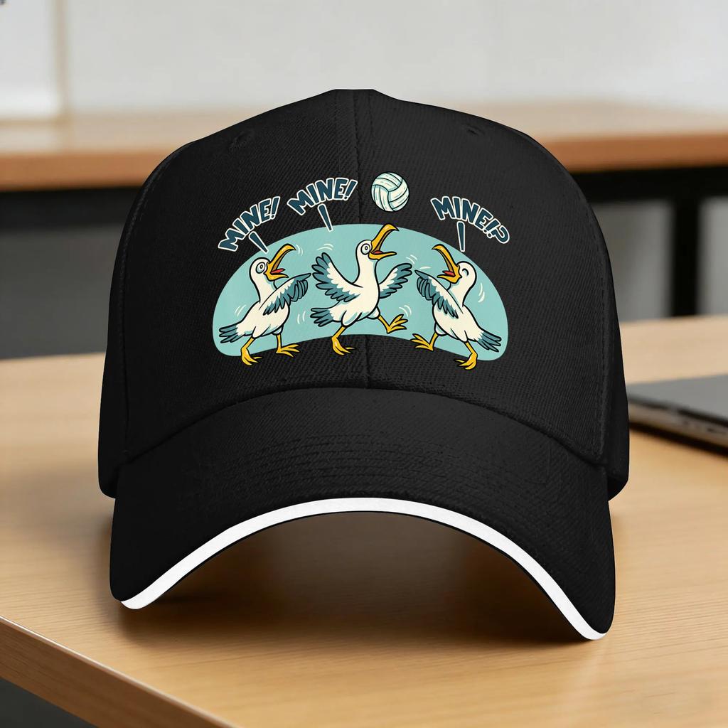 Summer Volleyball Seagull Mine Funny Beach Volleyball Player Gift Baseball Cap Kpop Rock yk Funny Design Sun Hip Hop Hats